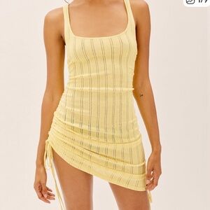 For Love And Lemons Yellow Backless Dress
